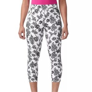 Hue Women's French Toile Denim Capri Cropped Stretch Leggings Pants Coquette